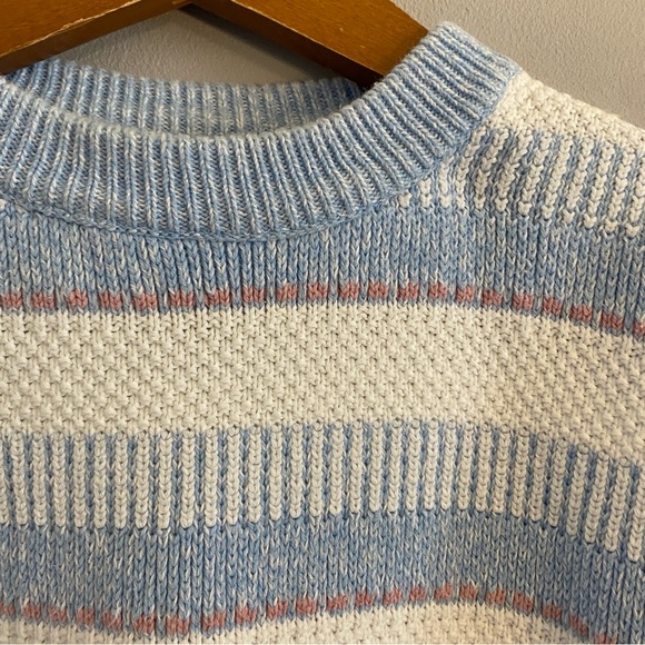 Private Club 100% Cotton Striped Chunky Knit Sweater - Picture 2 of 5